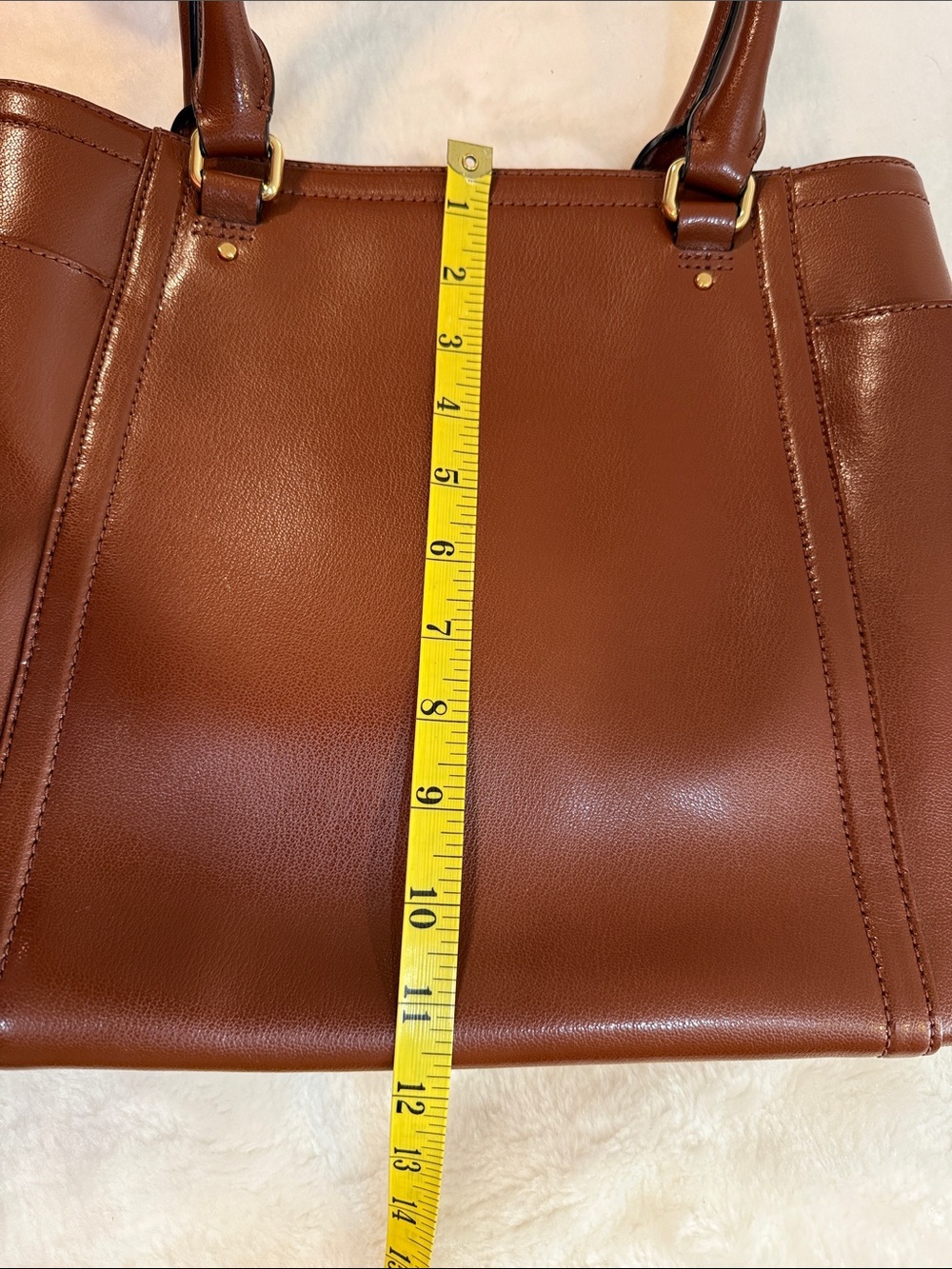 🤎 Lauren Ralph Lauren RLL Cognac Tote Bag - Picture 12 of 13